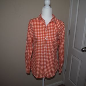 Gingham plaid checkered blouse long sleeve shirt
